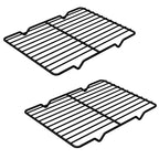 Linkidea Metal Grate Cooling Rack Pack of 2, Stainless Steel Baking Cooling Rack Rectangle 7.8'' x 10.2'', Oven Safe Grid Wire Racks for Roasting Disposable Pan (Black)