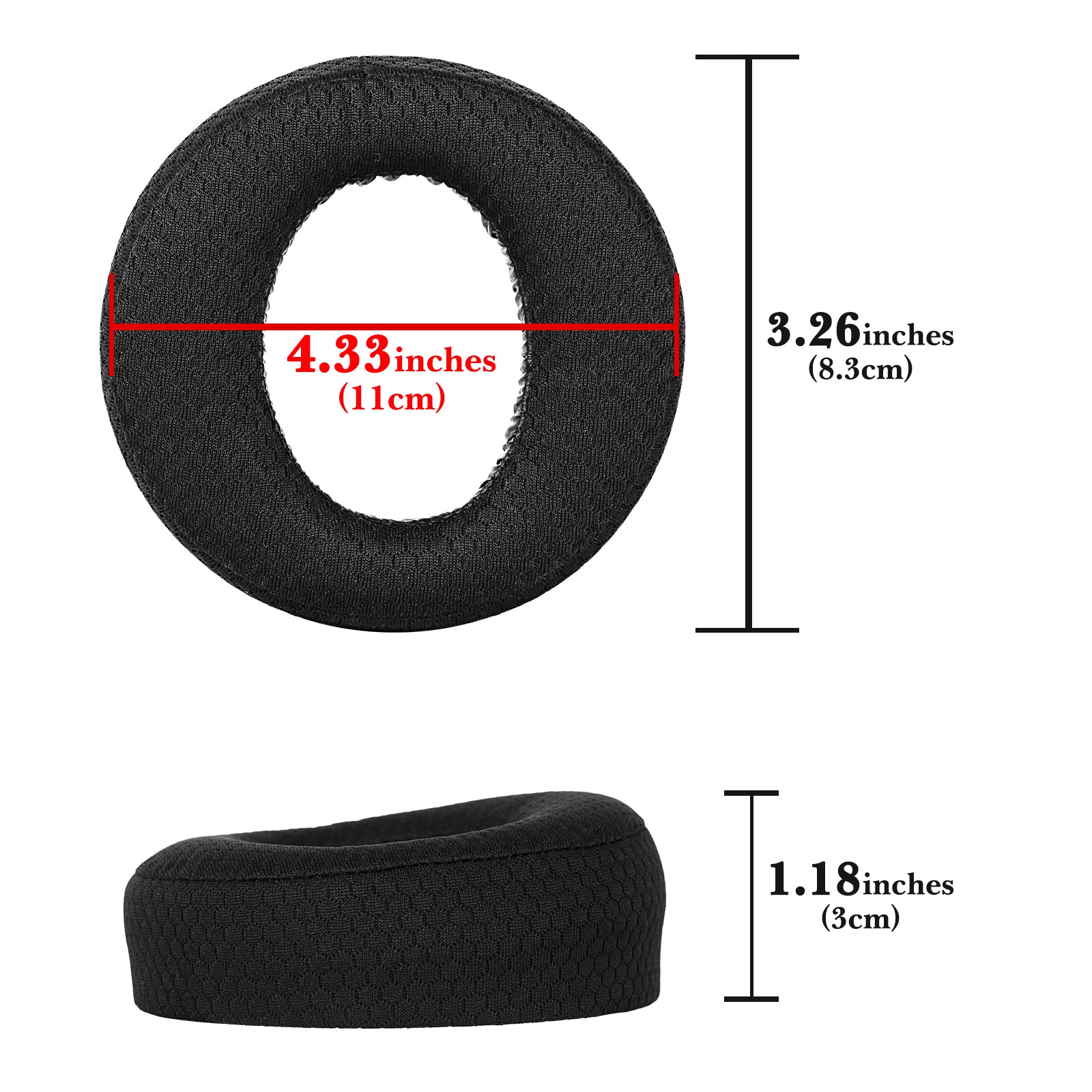 Replacement Ear Pads for Sony PlayStation 5 PULSE 3D Headphones, Ear Cushions ( Mesh Fabric / Black)