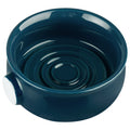 Linkidea Ceramic Shaving Soap Bowl with Non-slip Handle, Wide Mouth, Large Capacity, Easier to Lather Ridges, Wet Razor Shave Cream Bowl for Men (Navy Blue)