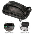 Linkidea Men's Toiletry Travel Bag, Water-Resistant PU Grooming Shaving Organizer for Business Trip with Wet Pocket, Travel Accessories Toiletry Bag (Black)