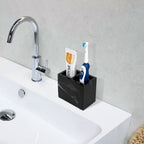 Linkidea Countertop Toothbrush Holder for Bathroom, Resin Brush Stand for Electric Toothbrush and Toothpaste, Organizer Compatible with Oral-B iO Series, Philips Sonicare, Aquasonic(Black)