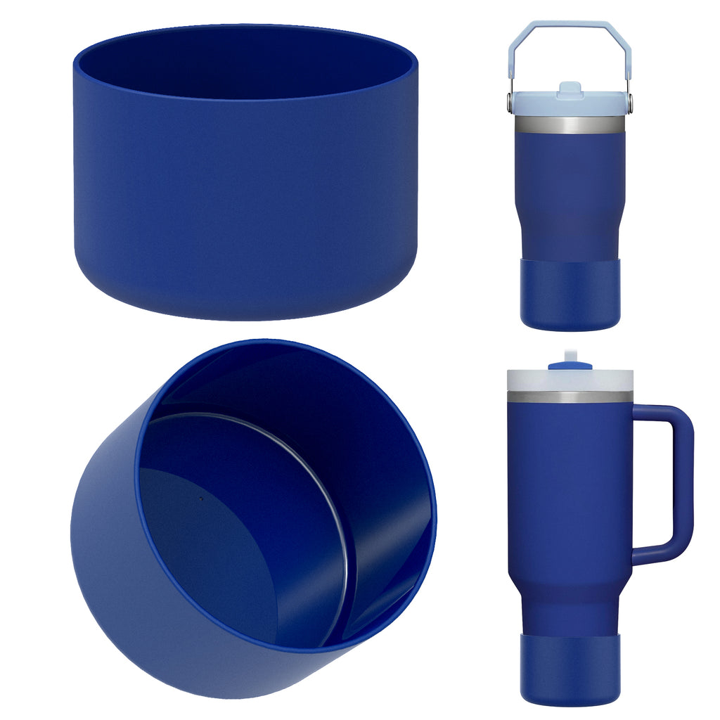 Linkidea 2 Pack Water Bottle Boot Compatible with Stanley Quencher H2.0 20oz/30oz/40oz, IceFlow Flip 20oz/30oz, Silicone Water Bottle Bottom Sleeve Cover Bumper Protector (Cobalt)