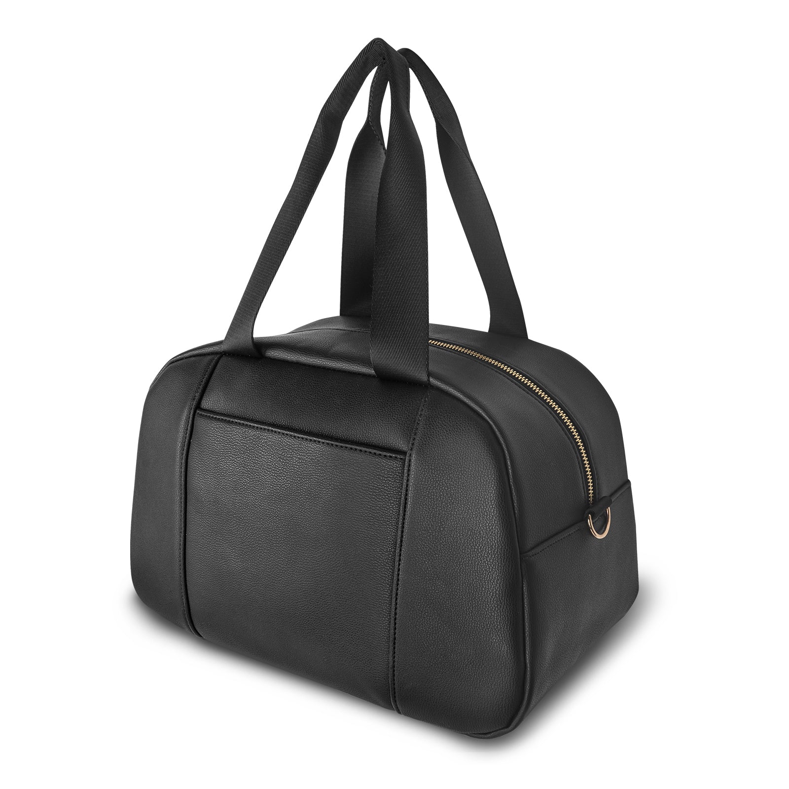 Linkidea Vegan Leather Lunch Bag for Women, Insulated Lunch Tote Bag, Large Capacity Lunch Cooler Bag, Modern Thermal Lunchbox Container, Lunch Box Cooler Bag (Black)