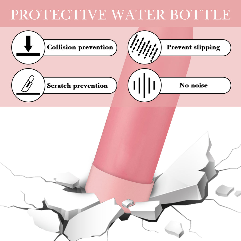 Linkidea 2 Pack Water Bottle Boot Compatible with 25oz S'well ORIGINAL, BJPKPK, Konokyo 25oz Cola Shaped Bottles, Silicone Bottle Boot Bottom Sleeve Protector, Bottle Bumper (Light Pink)