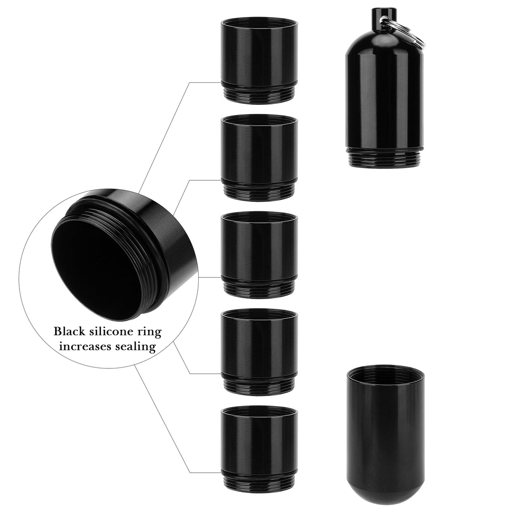 Linkidea Aluminum Cigar Holder Case for Men, 0.8" (2.1cm) Opening Diameter Portable Pocket Cigar Tube, Detachable Airtight Single Cigar Storage, Travel Cigar Container (Black)