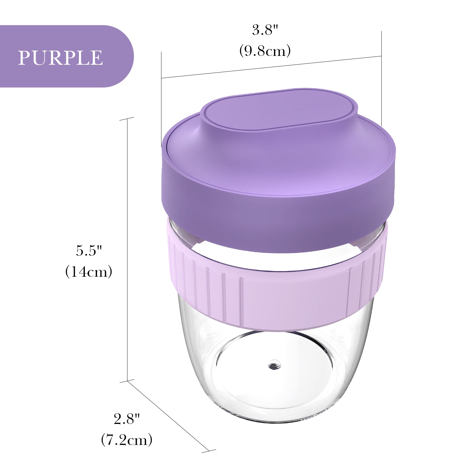 Linkidea Overnight Oats Containers with Lids, 19.2 oz Airtight Plastic Yogurt Cups with Spoons and Lids, Portable Overnight Oat Container for Milk, Cereal, Fruit, Yogurt, Fits Work/Picnic (Purple)