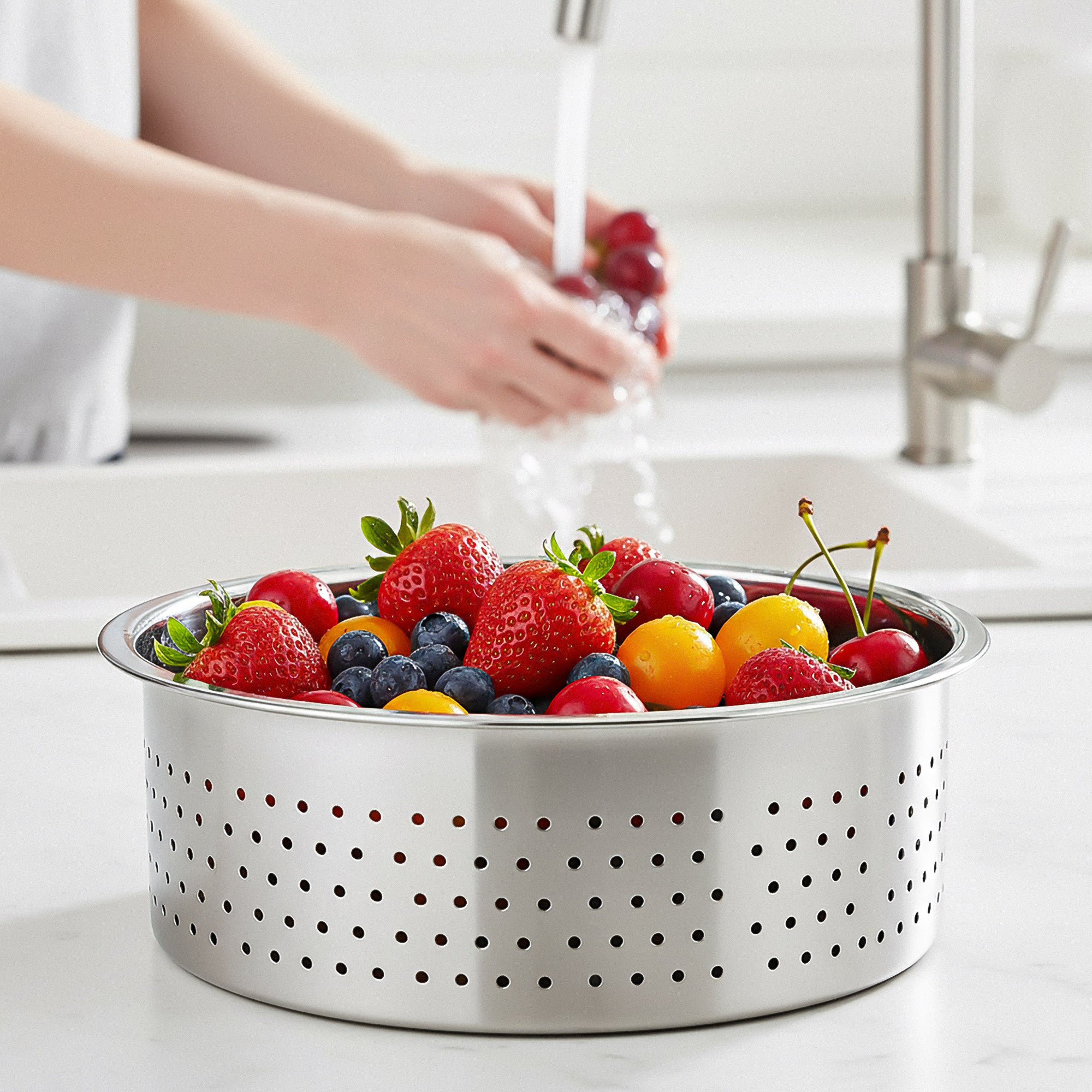 Linkidea 304 Stainless Steel Rice Cooker Steamer Tray Compatible with AROMA-ARC-954SBD, Multi-Purpose Vegetable Steaming Basket for Pot (Silver)
