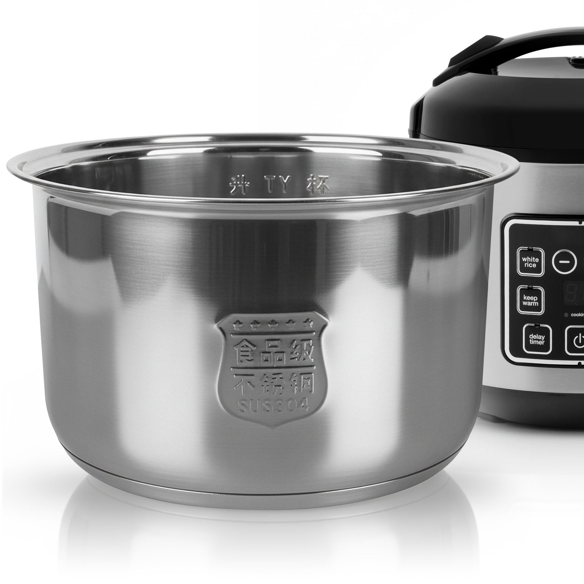 Linkidea Rice Cooker Stainless Steel Inner Pot Compatible with Aroma ARC-914SBDS Dishwasher Safe, No Coating Replacement Bowl