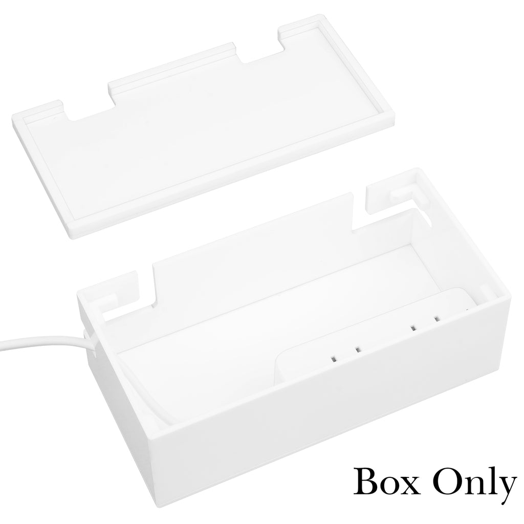 Linkidea Bathroom Electric Toothbrush Cable Box, Vanity Hide Cord Organizer, Charger and Power Strip Storage Case, Keep Countertop & Outlet Clean (White)