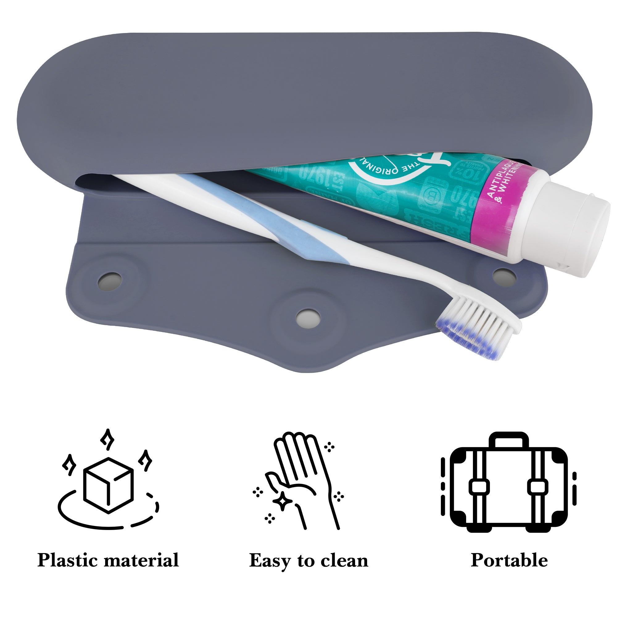 Linkidea Manual Toothbrush Toothpaste Travel Case, Silicone Brush Bag with Magnetic Snap, Protective Storage Compatible with Colgate ExtraClean, Oral-B CrossAction(Violet)