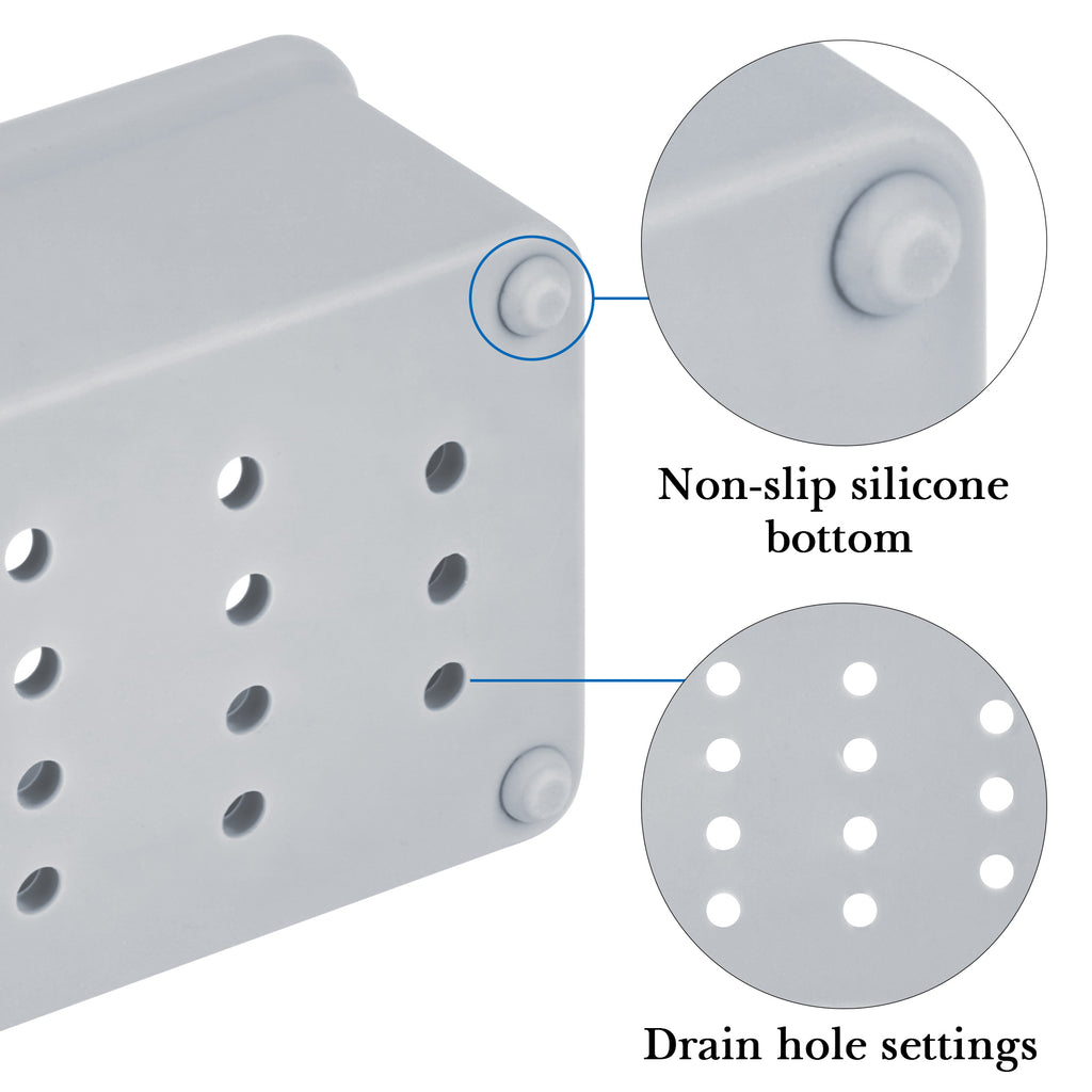 Linkidea Silicone Toothbrush Holder with Drainage Hole, Bathroom Organizer with Drying Diatomite Stone, Compatible with Colgate Extra Clean, Oral-B CrossAction Toothbrush (Grey)
