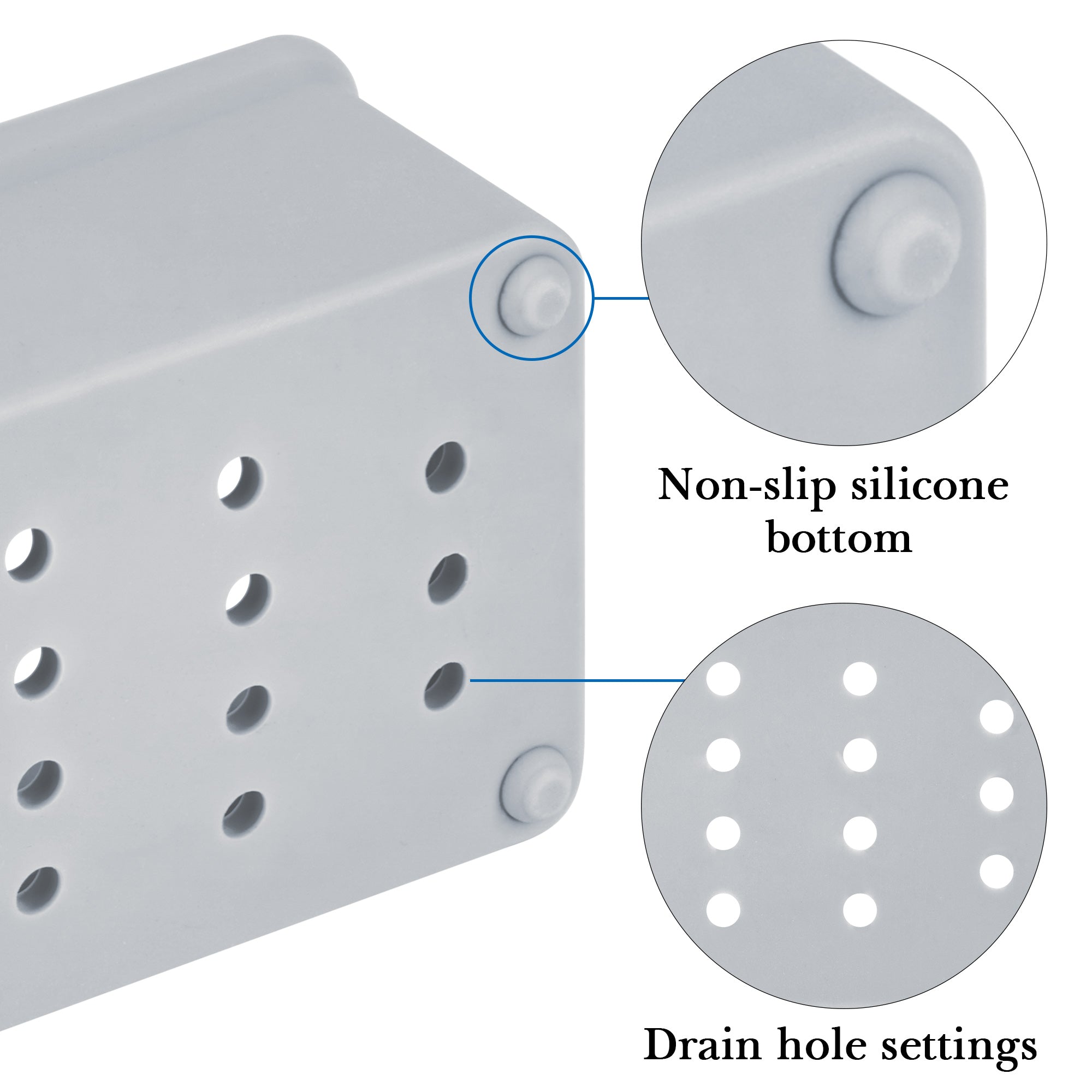 Linkidea Silicone Toothbrush Holder with Drainage Hole, Bathroom Organizer with Drying Diatomite Stone, Compatible with Colgate Extra Clean, Oral-B CrossAction Toothbrush (Grey)