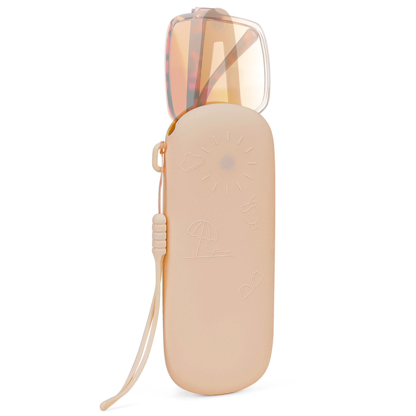 Extra Large Sunglasses Pouch Case, Silicone Oversized Sun Glasses Organizer Soft Bag Compatible with Gucci GG0595S GG0875S GG0351S GG1087S Versace VE4395 (XXL, Khaki)