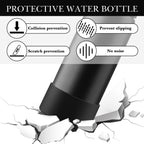 Linkidea 2 Pack Water Bottle Boot Compatible with Owala FreeSip 32oz, Twist 32oz, Silicone Anti-Slip Bottle Bottom Bumper Protector (Black)