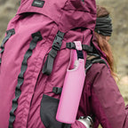 Linkidea Plastic Bottled Water Sleeve with Carry Strap Compatible with 16.9/20 Fl Oz Lifewtr, Smartwater, Portable Disposable Water Bottle Cover Holder for Outdoor, Pink