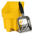 Linkidea Cat Litter Scooper with Holder, Stainless Steel Heavy Duty Metal Litter Scoop with Container, Fast Sifting for Clumping Litter for Easy and Efficient Cleaning