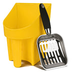 Linkidea Cat Litter Scooper with Holder, Stainless Steel Heavy Duty Metal Litter Scoop with Container, Fast Sifting for Clumping Litter for Easy and Efficient Cleaning