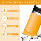 Linkidea 2 Pack Water Bottle Boot Compatible with YETI Rambler Jr. Kids 12oz, Rambler Bottle 12oz/18oz, Yonder 20oz, Silicone Anti-Slip Bottle Bottom Bumper Protector (Orange)