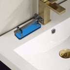 Linkidea Acrylic Men's Razor Stand Holder, Stable Storage Bracket Bathroom Countertop Organizer, Easy Clean, Compatible with Viking Blade the Chieftain, Henson, Gillette King C. (Blue)
