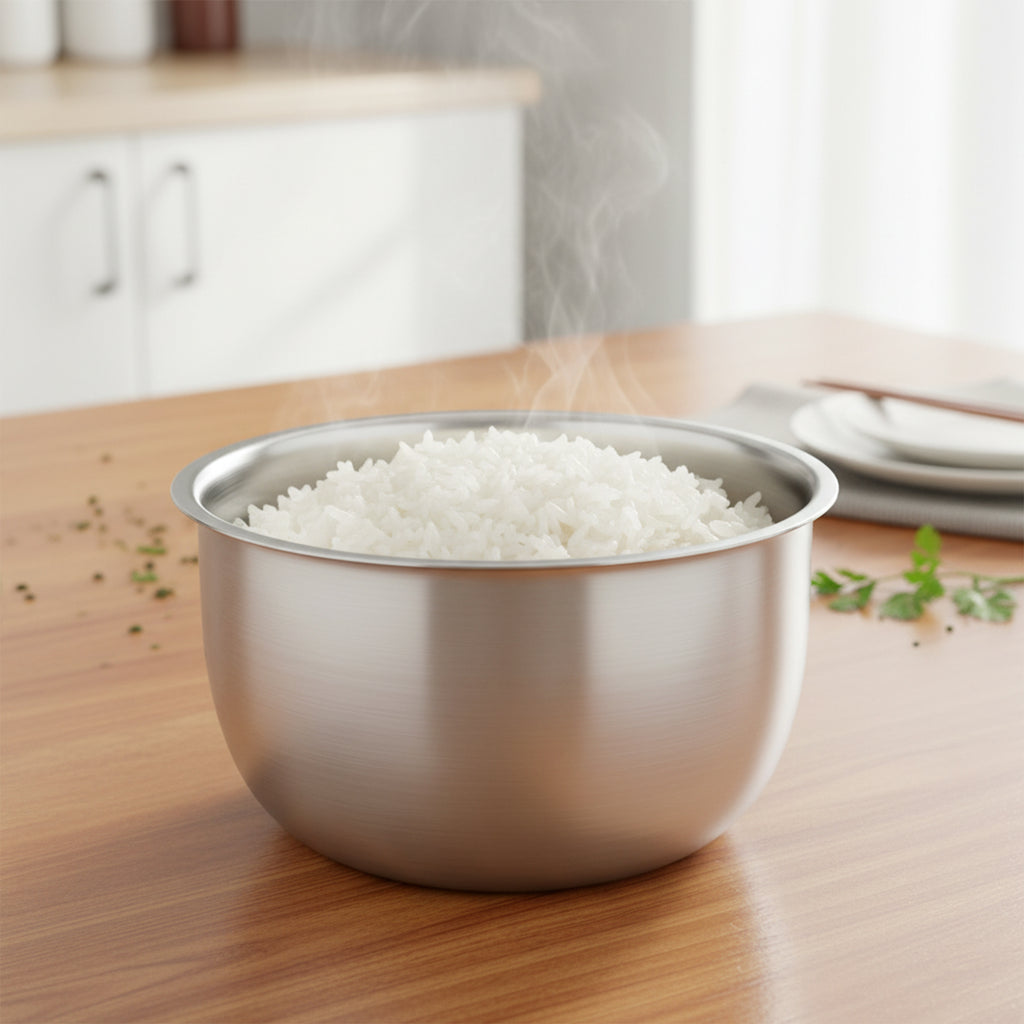 Linkidea Rice Cooker Stainless Steel Inner Pot Compatible with Zojirushi NP-HCC10XH, NS-ZCC10, NP-HBQ10, NP-HBF10, NS-ZAH10, NP-HBH10C, NP-HLH10, Dishwasher Safe, No Coating Replacement Bowl