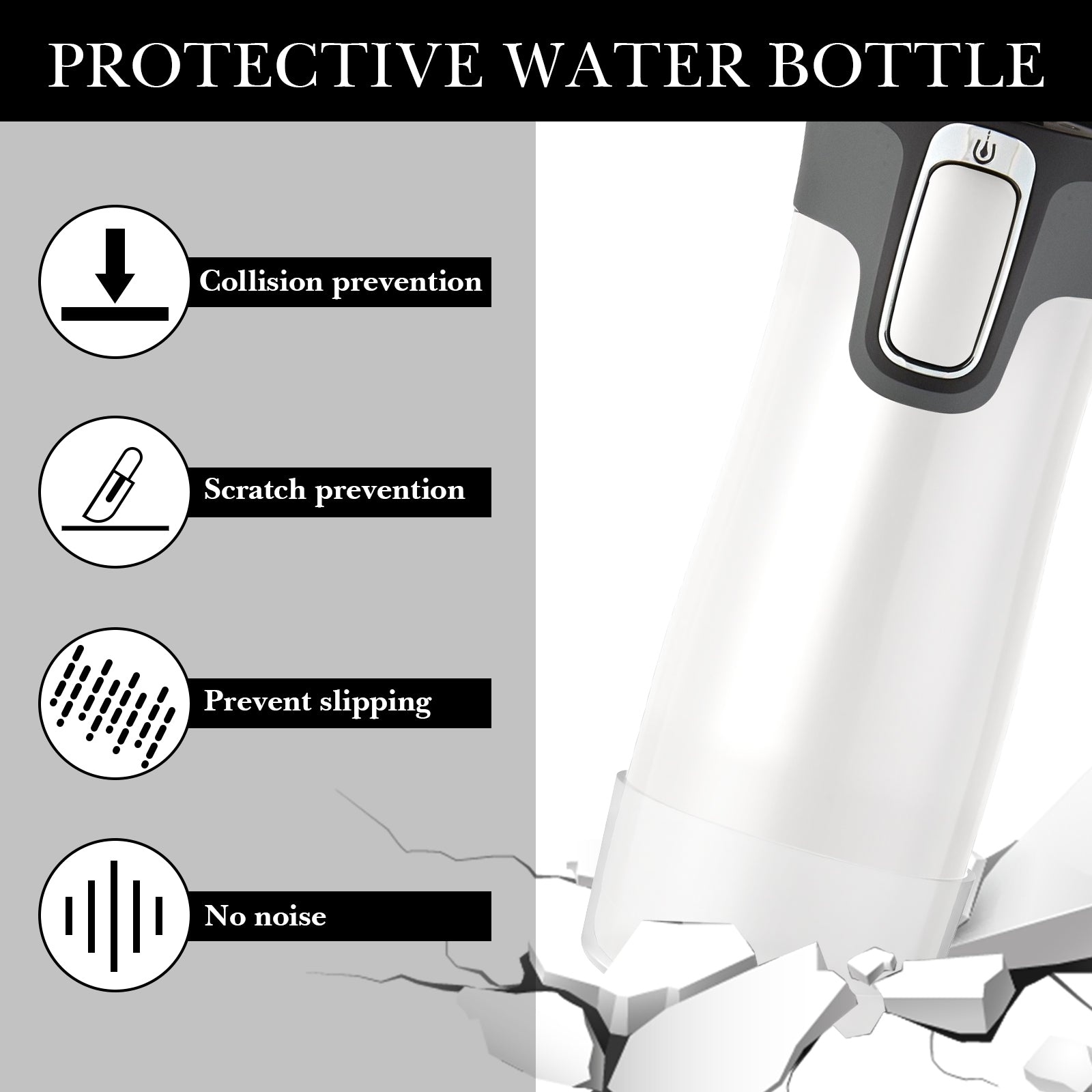 Linkidea 2 Pack Water Bottle Boot Compatible with Contigo West Loop 2.0 16oz/20oz/24oz, Huron 2.0 16oz/20oz, Silicone Anti-Slip Bottle Bottom Bumper Protector (Clear White)