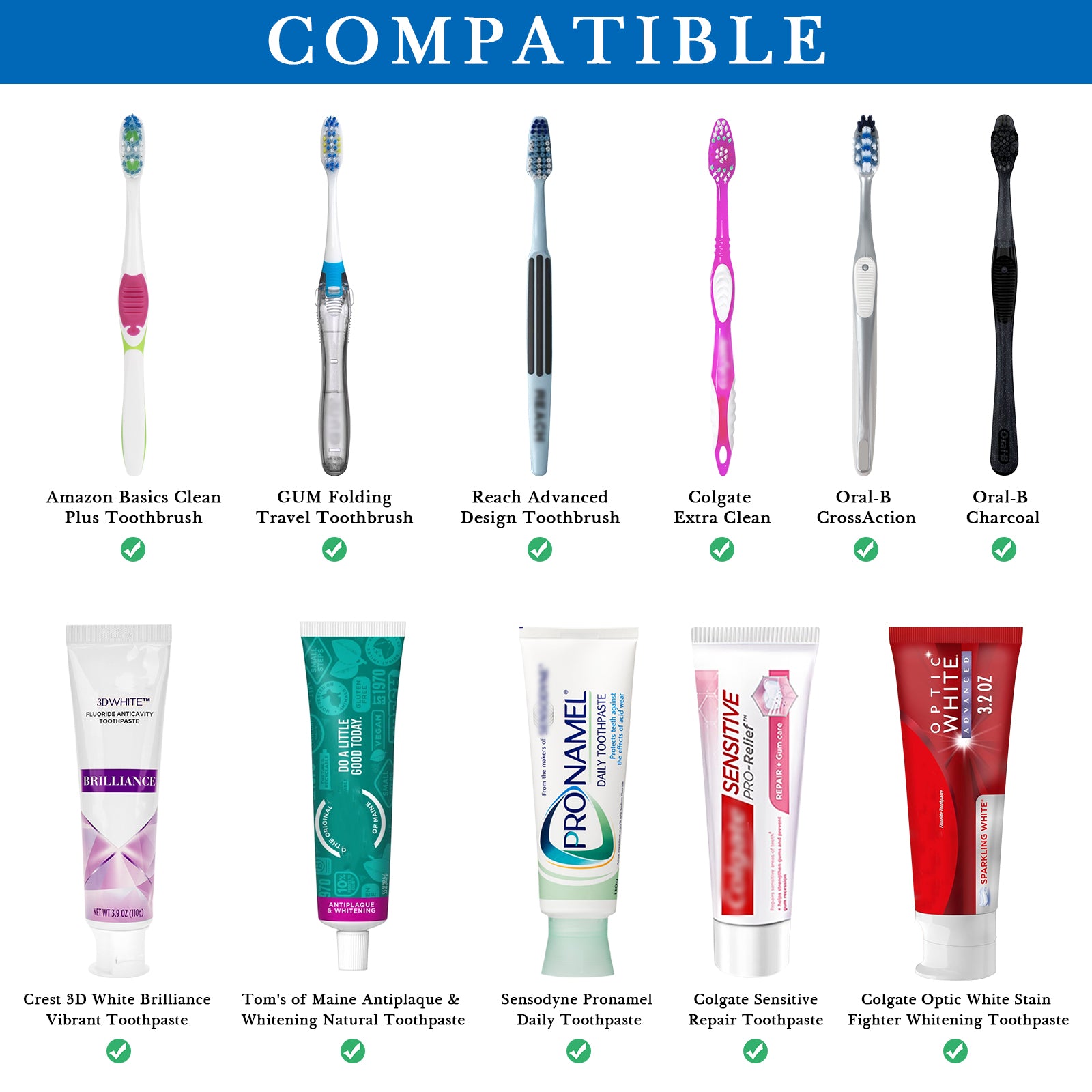 Linkidea Countertop Toothbrush Holder, Diatomite Tooth Brush Stand for Manual Toothbrush, Toothpaste, Razor, Vanity Organizer Compatible with Colgate Extra Clean, Oral-B CrossAction (White)