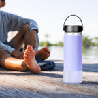 Linkidea 2 Pack Water Bottle Boot Compatible with Hydro Flask Wide Mouth 12oz/14oz/16oz/18oz/20oz, Silicone Bottle Bottom Sleeve Bumper Protector (Fog)