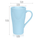 Linkidea 17oz Ceramic Coffee Mug with Handle, Large Colored Coffee Cup, Teacups Large Capacity Drinking Cups for Camping, Travel & Office, Microwave and Dishwasher Safe, Blue