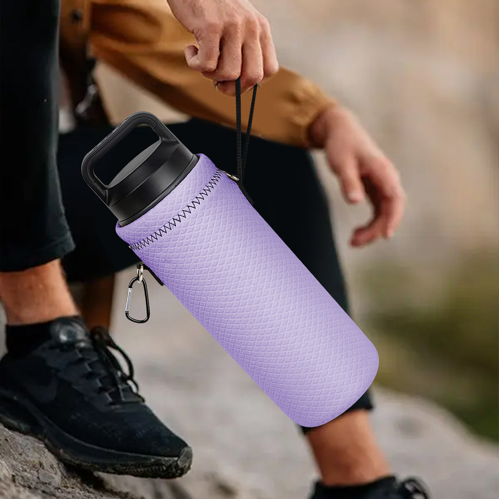 Linkidea Water Bottle Carrier with Strap Compatible with YETI Rambler Bottle 26oz/36oz, Waterbottle Sling Bag Holder with Shoulder Strap, Light Purple