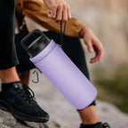 Linkidea Water Bottle Carrier with Strap Compatible with YETI Rambler Bottle 26oz/36oz, Waterbottle Sling Bag Holder with Shoulder Strap, Light Purple