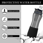 Linkidea 2 Pack Water Bottle Boot Compatible with Cirkul Plastic/Stainless Steel Bottle 22oz Series , Silicone Anti-Slip Bottle Bottom Sleeve Bumper Protector (Black)