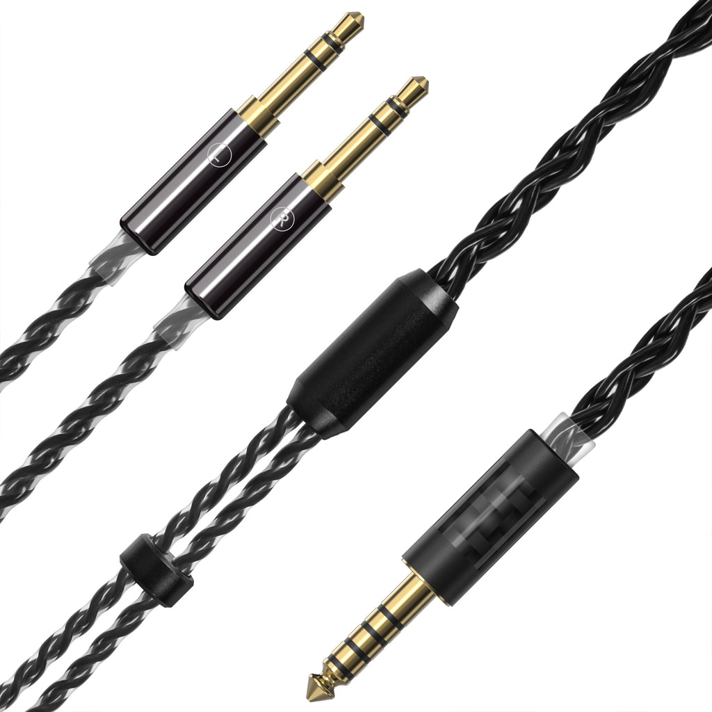 Linkidea Upgrade Audio Cable Compatible with HIFIMAN Sundara, Ananda, Arya, HE400SE, HE4XX, HE-400i, Denon AH-D7200 6N OCC 4.4mm to Dual 3.5mm Balanced Headphone Cable (4.9 ft / 1.5 m)