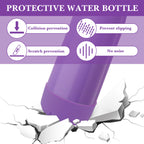 Linkidea 2 Pack Water Bottle Boot Compatible with 17oz ORIGINAL, BJPKPK, MIRA Cascade Cola Shaped Bottles, Silicone Bottle Bottom Sleeve Bumper Protector (Purple)