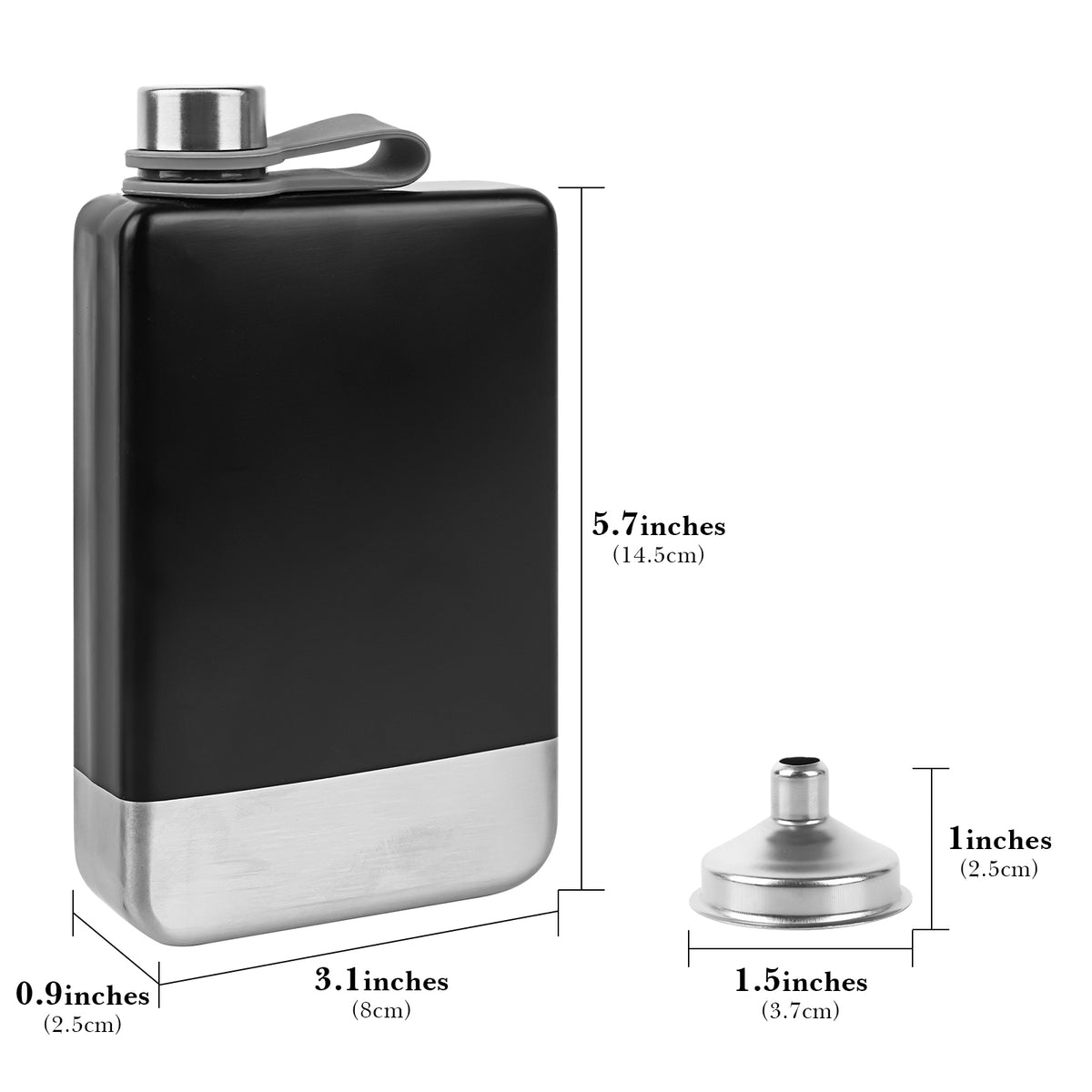 Linkidea 9 oz Stainless Steel Flask for Liquor with Funnel, Leak-Proof Pocket Hip Flask for Whiskey, Bourbon & Alcohol, Outdoor Camping, Golf & Travel (Matte Black)