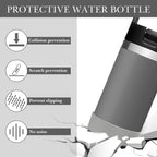 Linkidea 2 Pack Water Bottle Boot Compatible with YETI Rambler Jr. Kids 12oz, Rambler Bottle 12oz/18oz, Yonder 20oz, Silicone Anti-Slip Bottle Bottom Bumper Protector (Gray)