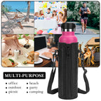 Linkidea Slim Water Bottle Carrier with Shoulder Strap Compatible with Hydro Flask Standard Mouth 18/21/24oz, IRON FLASK, Hard Base Waterbottle Sling Bag Holder, Black