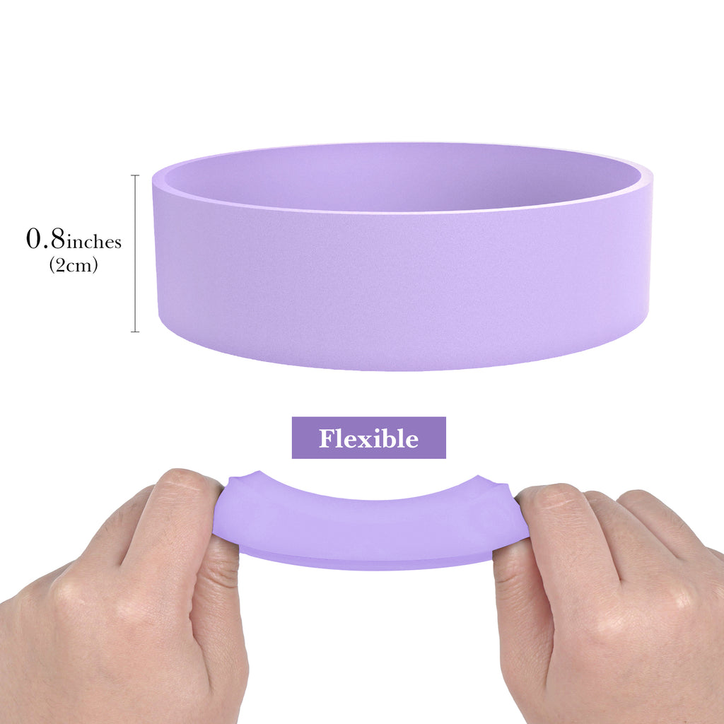 Linkidea 2 Pack Water Bottle Boot Compatible with YETI Tumbler 20oz/30oz, Travel Mug 20oz/30oz, Silicone Anti-Slip Waterbottle Bottom Sleeve Cover Protector (Violet)