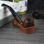 Linkidea Vegan Leather Tobacco Pipe Holder, Tobacco Pipe Stand Holder Rack, Portable Pipe Stand for Single Tobacco Pipe (Brown)