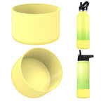 Linkidea 2 Pack Water Bottle Boot Compatible with IRON °FLASK Wide/Narrow Mouth 12oz/14oz/16oz/18oz/20oz/22oz/24oz, Silicone Bottle Bottom Sleeve Cover Bumper Protector (Pineapple)