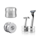 Linkidea 2 Pack Safety Razor Stand, Opening Dia 0.7" (18.5mm) Men's Shaving Stand for Bathroom Countertops, Compatible with Gillette Vector 3, Merkur 23C, 34C HD (Silver)