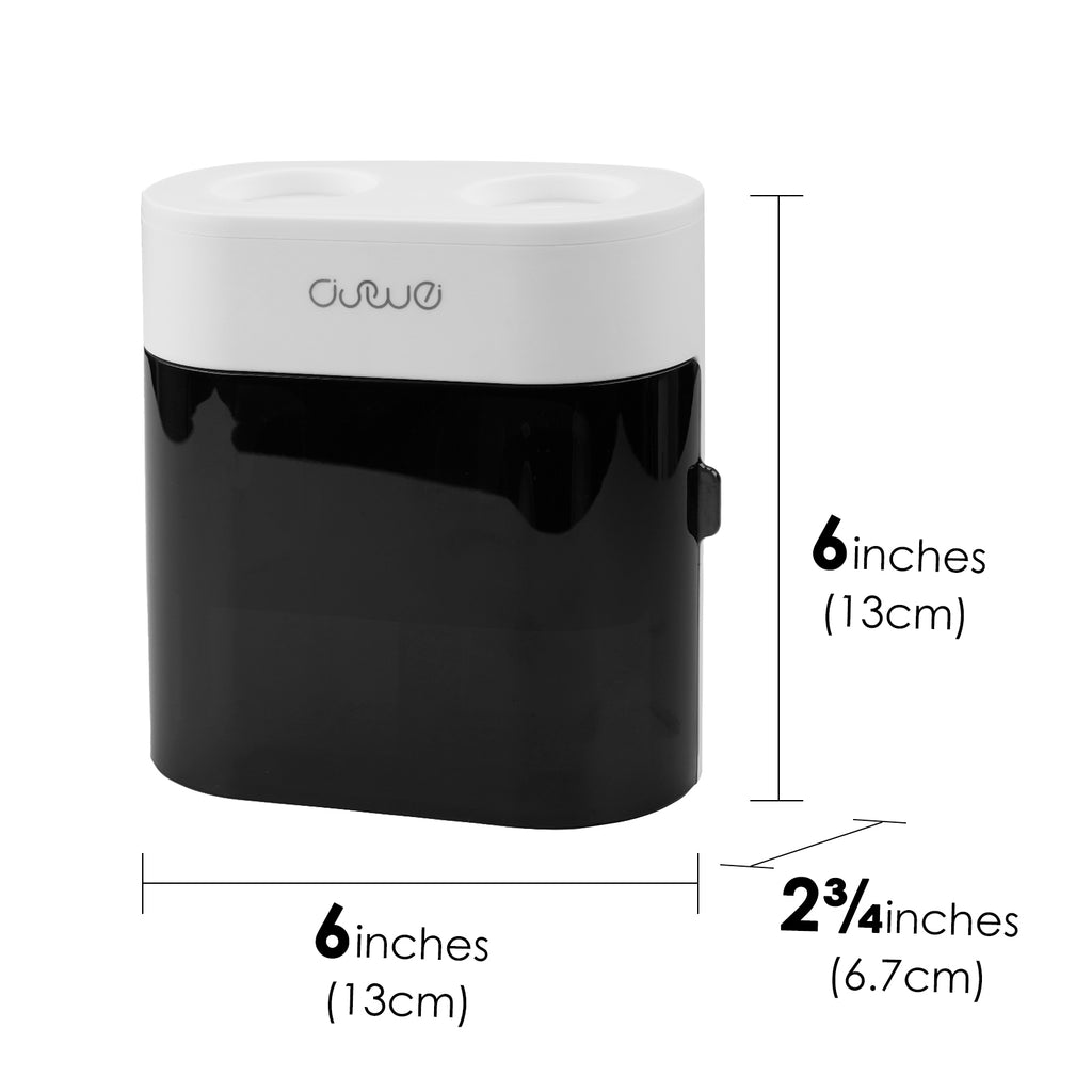 Linkidea Toothbrush Holder with 2 Toothpaste Squeezers, 4 Slot Tooth Brush Hanger, Wall Mount Toothpaste Dispenser for Shower Bathroom, Compatible with Oral-B CrossAction, Colgate Extra Clean