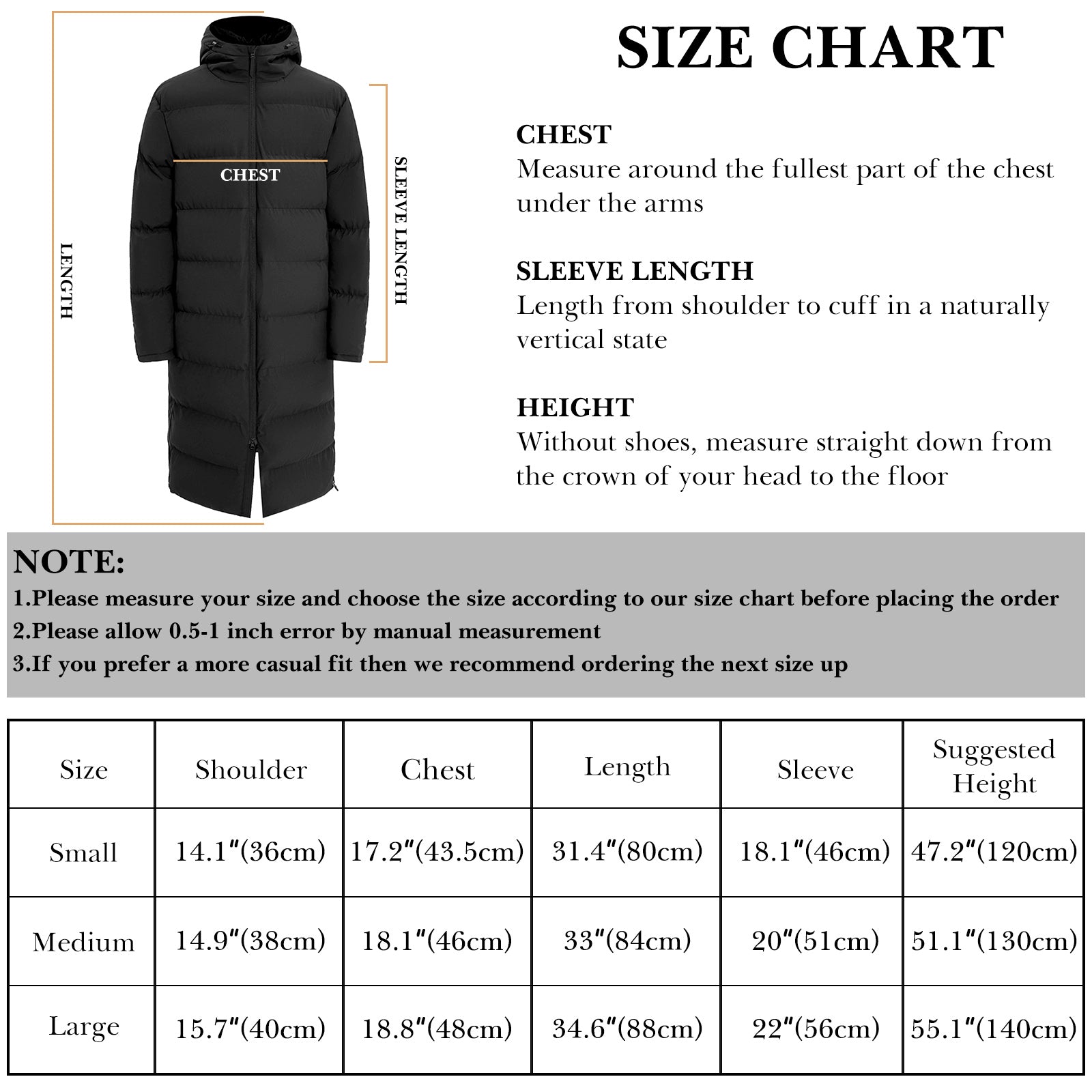 Kids Bench Jacket, Child Bench Parka, Youth Soccer Training Extra Long Jacket, Quilted Windproof Sports Outwear, Hooded Stadium Coat, Keep Legs Warm in Cold Weather (Black, Size Medium)