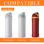 Linkidea 2 Pack Water Bottle Boot Compatible with Owala FreeSip/Twist/Potter 24oz Bottles, Silicone Anti-Slip Bottle Bottom Bumper Protector (Orange)