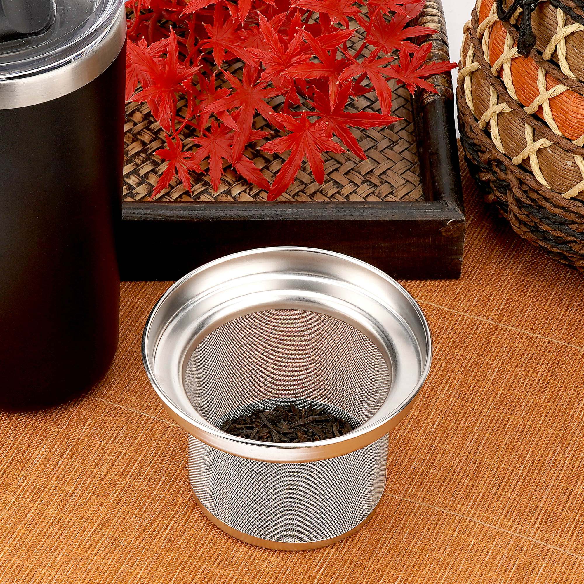 Linkidea Tumbler Tea Infuser for Loose Leaf Tea, Compatible with YETI Tumbler 20oz/30oz, IRON FLASK Classic 24oz/32oz Mug Attachment, 304 Stainless Steel Mesh Strainer (Dishwasher Safe)