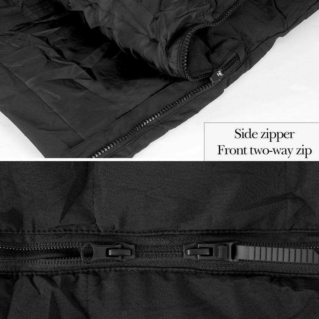 Kids Bench Jacket, Child Bench Parka, Youth Soccer Training Extra Long Jacket, Quilted Windproof Sports Outwear, Hooded Stadium Coat, Keep Legs Warm in Cold Weather (Black, Size Medium)