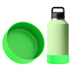 Linkidea Water Bottle Boot Compatible with YETI Rambler Bottle 64oz, Silicone Water Bottle Bottom Sleeve Cover Protector, Waterbottle Bumper (Green)