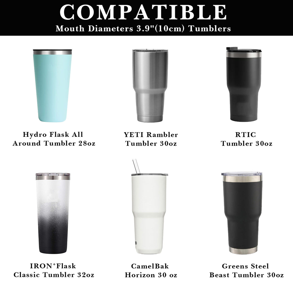 Linkidea Tumbler Carrier with Strap Compatible with YETI Rambler Tumbler 30oz, IRON °FLASK Classic Tumbler 2.0 20oz/24oz/32oz, Waterbottle Sling Bag Coffee Mug Holder, Shoulder Strap, Black