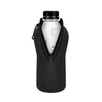 Linkidea Disposable Water Bottle Sleeve Compatible with 16.9Fl Oz PRIME Hydration, BODYARMOR, Gatorade Fit, Insulated Neoprene Plastic Sports Drink Cover with Lockable Zipper, Black